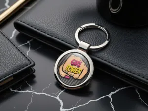 Custom Acrylic Keychains Metallic Unique Fit